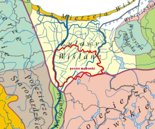 Program Ochrony Środowiska dla Gminy Malbork Green Key - podprowincja granica PobrzeŜa Południowobałtyckiego i Pojezierza Południowobałtyckiego, - makroregion granica PobrzeŜe Gdańskie i Pojezierze