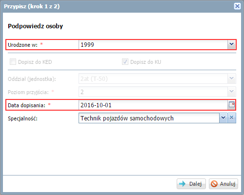 UONET+. Przenoszenie ucznia między szkołami w zespole szkół 3/8 4.