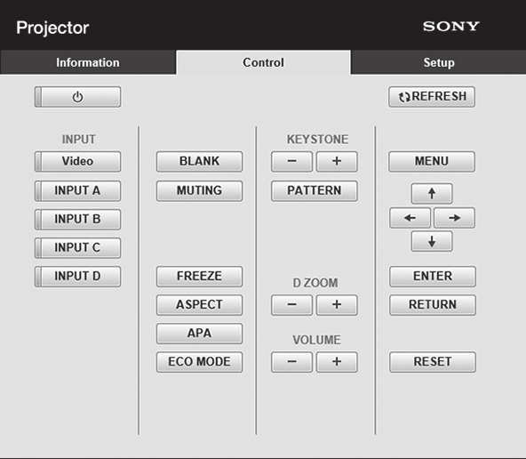 C:\DTP_Sony\P_2016_59 Sony 5L\DTP\PL\OI\06C05.fm 01COV.book Page 43 Thursday, January 21, 2016 1:42 PM Obsługa projektora z komputera Projektor można obsługiwać z komputera na stronie Control.