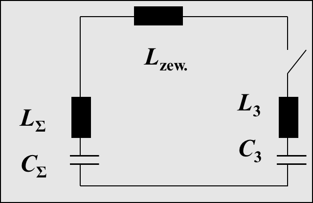 Dołączanie kolejnej baterii L S U S L 1 L 2 L 3 C 1 C 2 C 3 L C Σ = L1