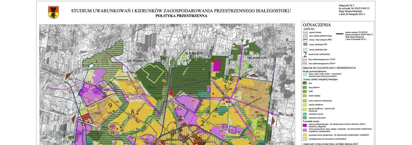 nr 6 zlokalizowana w południowej części miasta z zabudową przemysłowo-składową, we wschodniej części z obiektami Politechniki i kampusem Uniwersytetu oraz budowanym stadionem miejskim; nr 7 położona