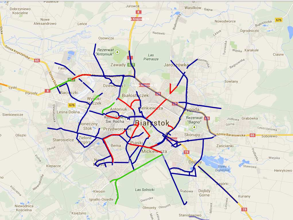 Rys. 27. Etapowanie realizacji tras ścieżek rowerowych w Białymstoku Źródło:www.komunikacja.bialystok.pl, dostęp 15.12.