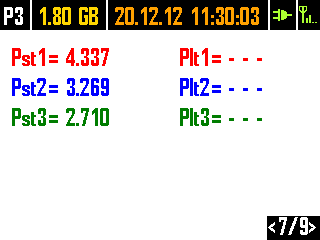 Instrukcja obsługi PQM-702 Rys. 11. Ekran 7 ze wskaźnikami migotania światła.