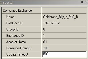 Wpiszmy czas Update Timeout jako 500ms i zwróćmy uwagę