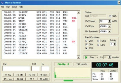 Program Morse Runner W poprzednim wydaniu CQDX został umieszczony opis programu Tune-In autorstwa Piotra SP5CFD.