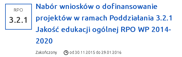 Europejski Fundusz Społeczny OP 3 Edukacja Działanie 3.2 