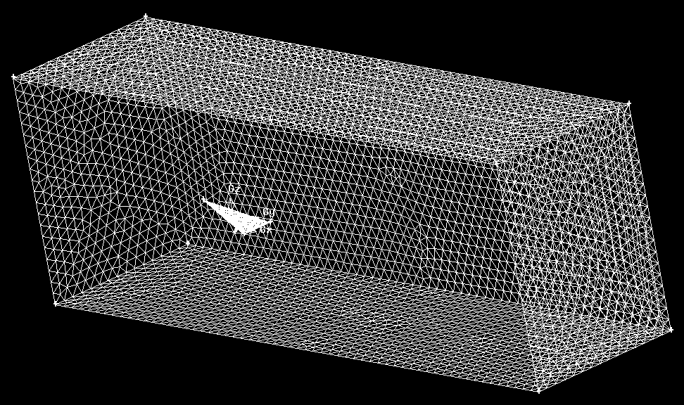 oraz na powierzchni wlotu i wylotu utworzyć siatkę typu Tri/Pave, Interval size = 10, Po tej operacji otrzymujemy jedną objętość o nazwie tunel (wszystkie krawędzie mają kolor zielony).