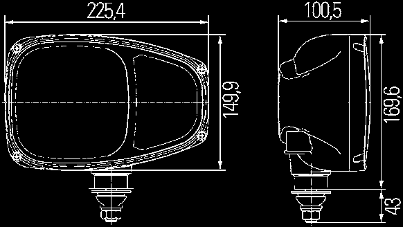 98 Reflektory główne HALOGEN Reflektor główny C220 Lampa zespolona z homologacją ECE, IP 5K9K (odporny na mycie myjką ciśnieniową), odporna na uderzenia obudowa z tworzywa sztucznego wzmocnionego