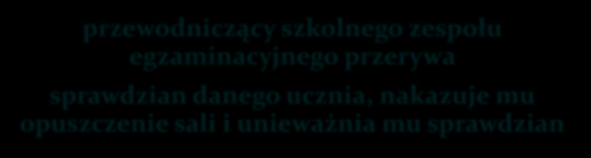 zespołu egzaminacyjnego przerywa sprawdzian danego