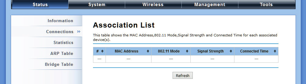 W przypadku, gdy konfigurowane jest urządzenie odbiorcze, w pola WDS MAC Address 1 WDS MAC Address 4 należy wpisać MAC adres wszystkich urządzeń nadawczych komunikujących się z tym odbiornikiem.
