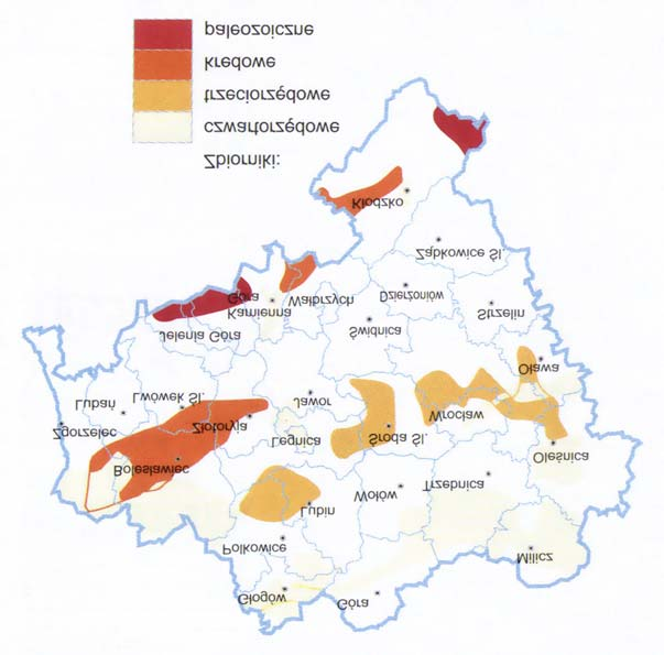 77 GZWP oraz terenów wodonośnych na terenie województwa dolnośląskiego przedstawiono na rysunku 5, natomiast zasoby wg danych na dzień 01.01.2000 r. w tabeli 14. Rysunek 5.