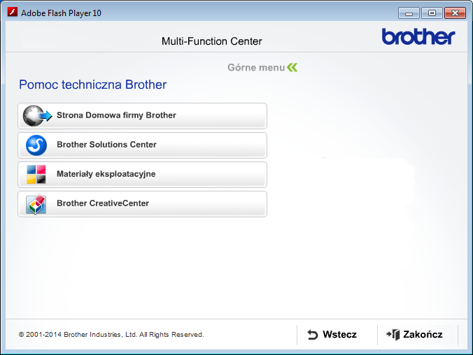 Informacje ogólne Korzystanie ze wsparcia technicznego firmy Brother (Windows ) 1 Wszystkie potrzebne dane kontaktowe, m.in. na temat wsparcia internetowego (Brother Solutions Center), można znaleźć na płycie CD-ROM.