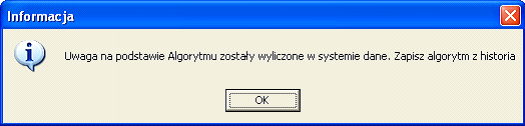 Zaokr(12.673m,2)=12.67. 7.3.3. Zapis Algorytmu Po zakończeniu procesu edycji algorytmu, można zapisać zmiany klikając na przycisk OK.