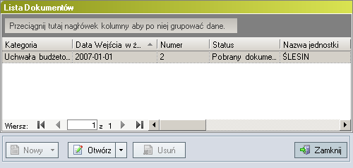 3.4. Uchwały i zarządzenia wpływające na budżet Praca z Uchwałami i zarządzeniami jest możliwa po rozwinięciu gałęzi Budżet, a następnie rozwinięciu roku budżetowego i zaznaczeniu kategorii Uchwały i