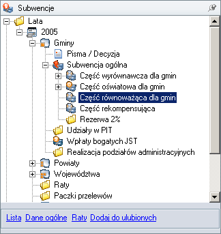 7. Instrukcja modułu Subwencje 7.1. Konfiguracja roku 7.1.1. Konfiguracja subwencji ogólnej Przed przystąpieniem do wyliczania kwot subwencji ogólnej, należy upewnić się o prawidłowości danych związanych z subwencją.