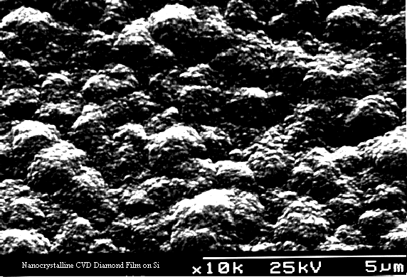 Gładka, nanokrystaliczna warstwa diamentu otrzymana