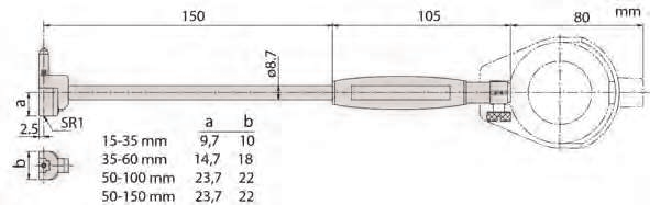 580,00 511-421 15-35 mm 0,001 mm 2109SB-10 150 mm 740 462,00 511-422 35-60 mm 0,001 mm 2109SB-10 150 mm 765 477,00 511-423 50-100 mm 0,001 mm 2109SB-10 150 mm 800 527,00 511-424 50-150 mm 0,001 mm