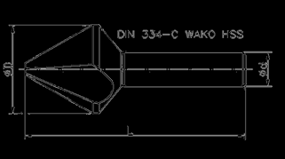 DIN 334 / NWSa NWSb POGŁĘBIACZ STOŻKOWY 60 DIN 334 - A DIN 334 - B Ø D Ø