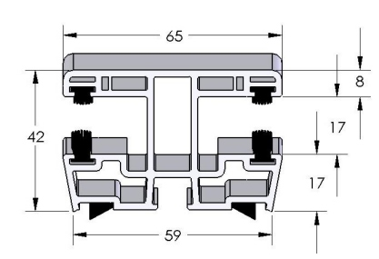 12 / 32,5 mm MINI - z uszczelk¹ szczotkow¹ dla listew pancerza PVC i ALU MINI