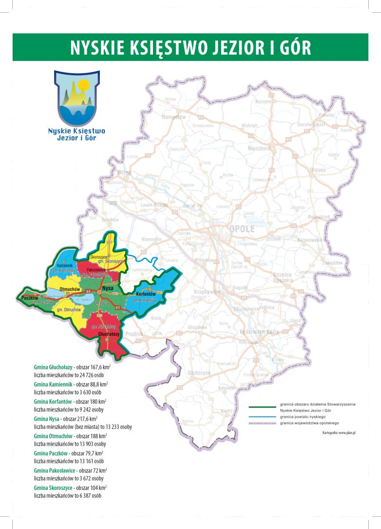 1. Opis i spójność przestrzenna obszaru LSR Nyskie Księstwo Jezior i Gór 1 położone jest w południowo-zachodniej części województwa opolskiego, we wschodniej części Przedgórza Sudeckiego na Obniżeniu