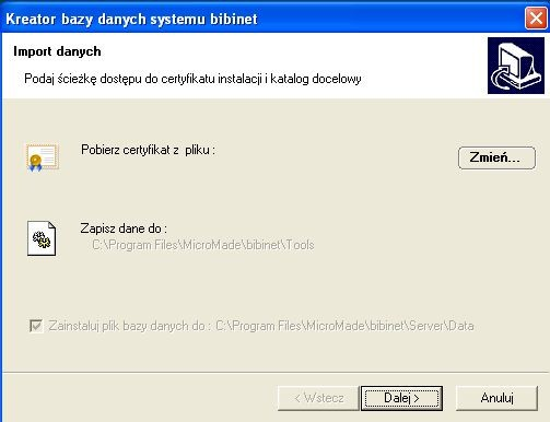 6.Instalacja oprogramowania biprzedszkole Klawiszem Zmień należy wskazać miejsce pliku license.