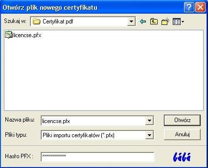Jest on dostarczany z wersją instalacyjną programu na płycie CD w katalogu Certyfikaty\Certfikat PDF.