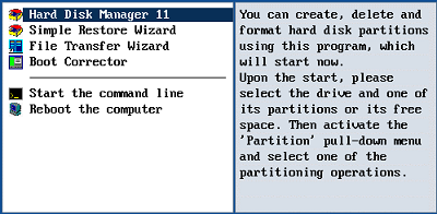 Tryb bezpieczny z okrojoną grafiką Po wybraniu Trybu bezpiecznego z okrojoną grafiką wyświetlone zostanie menu uruchomieniowe środowiska PTS DOS.