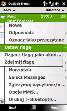 Praca z firmową pocztą e-mail i terminami spotkań 145 Oznaczanie wiadomości flagami Flagi służą jako przypomnienie pozwalające śledzić ważne kwestie lub żądania zawarte w wiadomościach e-mail.