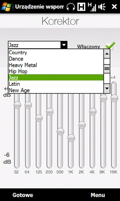 Korzystanie z multimediów 233 11.5 Korzystanie z Urządzenia wspomagającego audio 5 4 Urządzenie wspomagające audio umożliwia optymalizację dźwięku potęgując doznania muzyczne.
