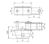 ŁŃCUCHY ROLNICZE C Z PRZYŁĄCZMI DO PRS Łańcuch P b1 G F W h4 K C557-F4 41,400