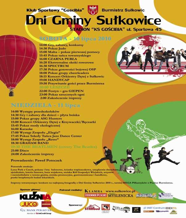 Kupon promocyjny Dni Gminy Sułkowice 2010 GAZETA GMINNA S U Ł K O W I C R U D N I K LAM RA Bierze udział w losowaniu Nagrody dla Czytelników Klamry B I E R T O W I C E H A R B U T O W I C E K R Z Y W