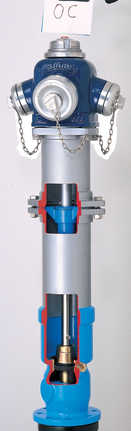 Hydrant nadziemny EURO 000-RW 0 zabezpieczony w przypadku z amania standard SGG Nr kat. 60 na zapytanie: NGG, GGG, NNN zgodny z EN 14384 CiÊnienie robocze: max.