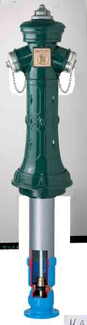 Hydrant staromiejski EURO 000-RW 0 sztywny standard GGG Nr kat. 65 na zapytanie: SGG zgodny z EN 14384 CiÊnienie robocze: max.
