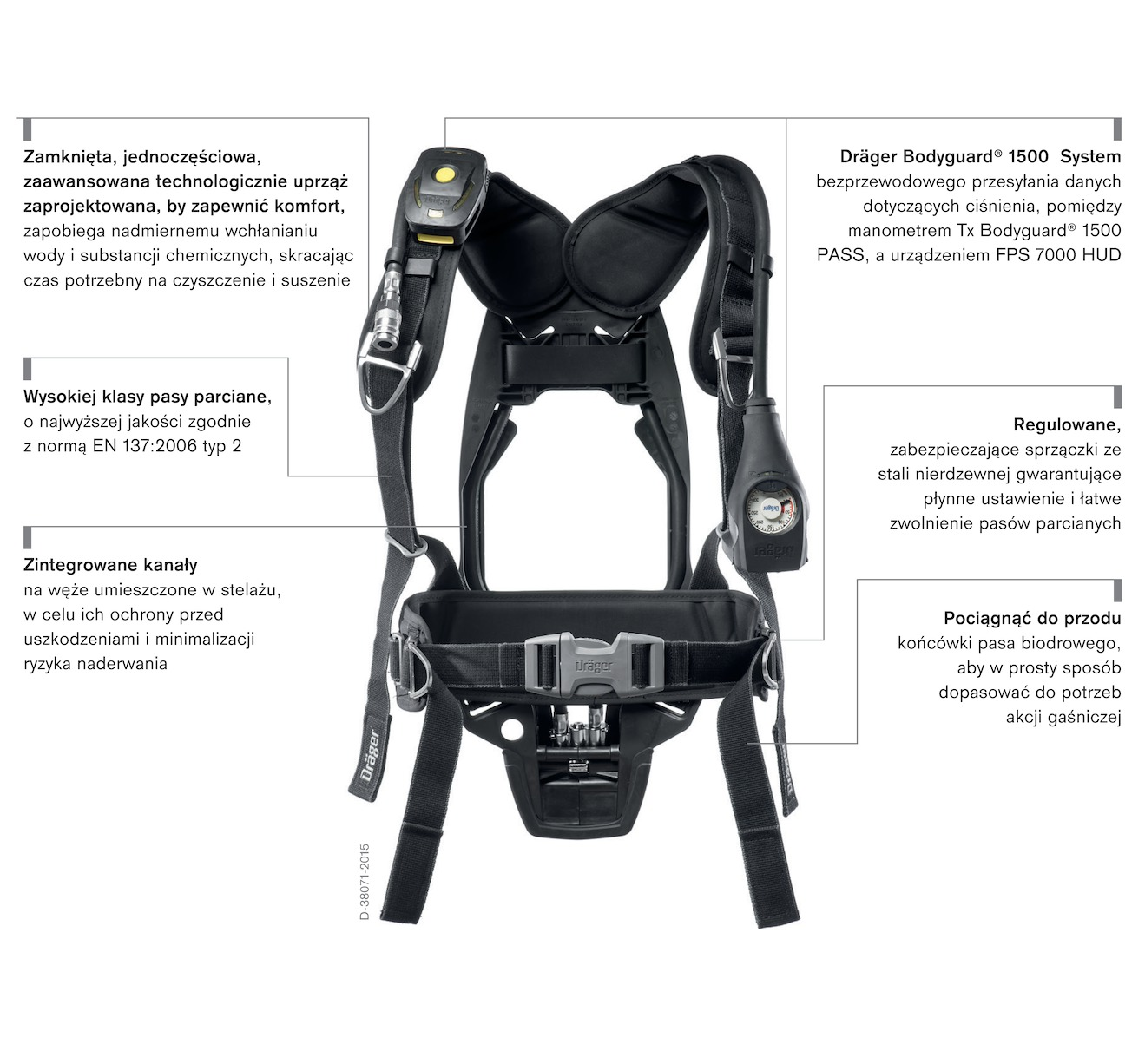Dräger PSS 4000 Aparat oddechowy na sprężone powietrze Dräger PSS 4000 to jeden z najlżejszych, profesjonalnych aparatów oddechowych.