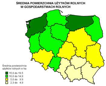 Rolnictwo w Polsce 2011 Powierzchnia użytków rolnych 15,5 mln ha (13,7 mln ha gospodarstwa indywidualne) Szacunkowo w Polsce jest ok. 2,3 mln gospodarstw, (ponad 715 tys.