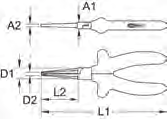 1718 10,5 3,5 18,0 5,0 200,0 74,0 14,0 230 CLASSIC 1000V Szczypce płaskie z długimi szczękami zgodne z DIN / ISO 5745 z powlekaną głowicą roboczą z długimi szczękami