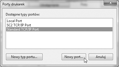 Jeśli sterownik drukarki jest instalowany zgodnie z procedurą "Instalacja własna" przy wybranym ustawieniu "IPP", dodawany jest port [SC-Print2005 Port].