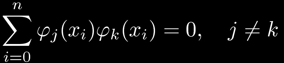 Ciąg funkcyjny nazywamy ortogonalnym w zbiorze punktów x 1,x 2,.