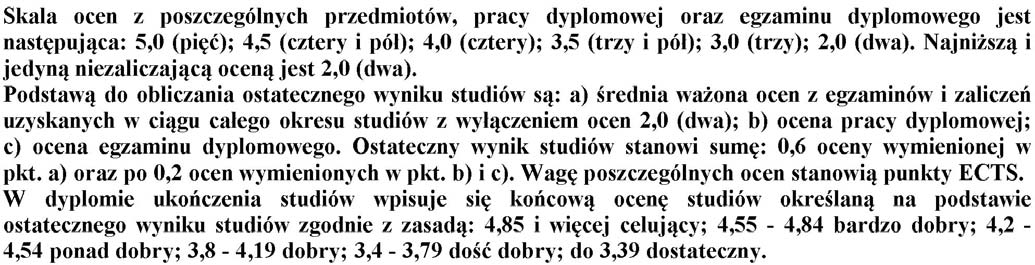 4.4. System ocen i - o ile to możliwe - sposób ich przyznawania: 5.1. 5.2. Posiadane kwalifikacje oraz uprawnienia zawodowe (o ile to możliwe): 6.1. Dodatkowe informacje, w tym o odbytych praktykach i otrzymanych nagrodach: 6.