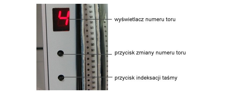 Manipulator montażowy MM600 8 W celu zmiany wielkości skoku taśmy należy: fot.