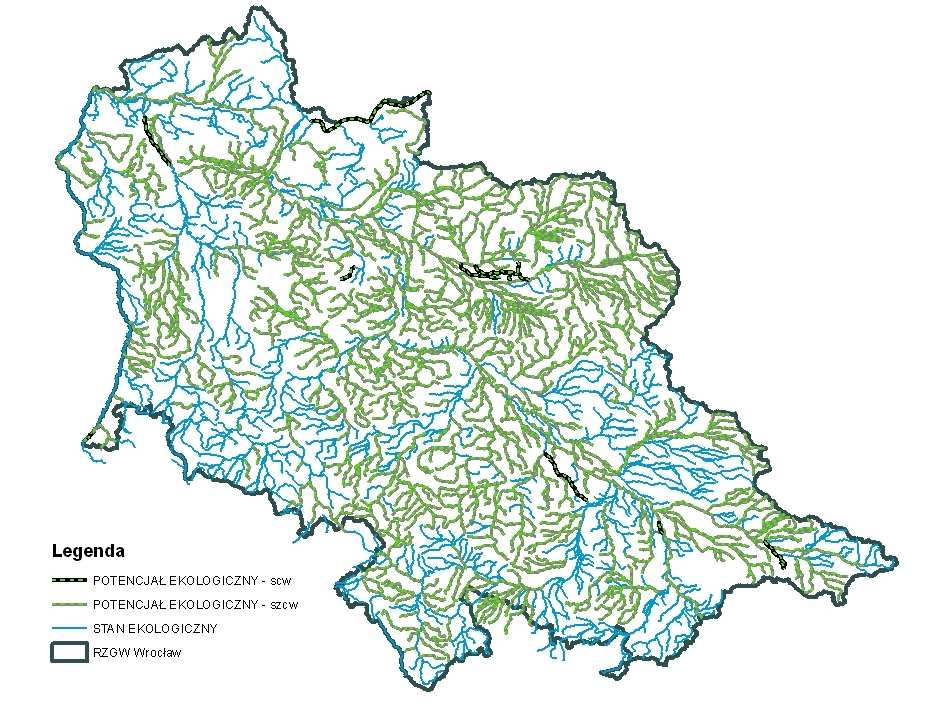 Cele środowiskowe dla JCWP na obszarze regionu wodnego Środkowej