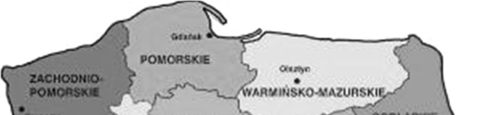 Dziennik Ustaw 30 Poz. 92 Rys. 3. Podział administracyjny Rzeczypospolitej Polskiej na województwa 4.5. Środki wdrożone w ramach programu 4.5.1.