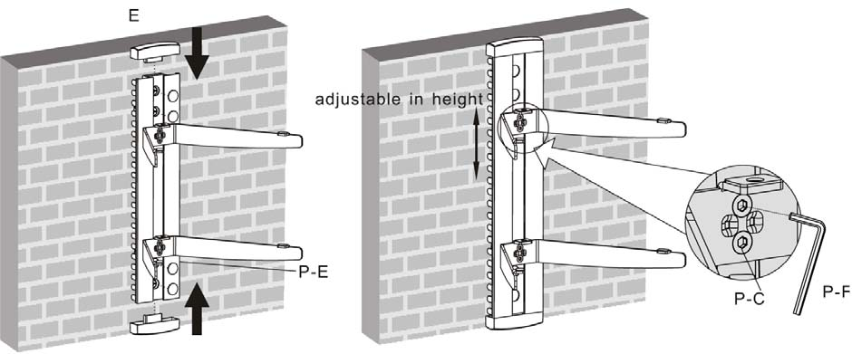 ENGLISH Vertically adjustable Fitting the glass shelves Carefully place the glass shelves on the shelf supports.