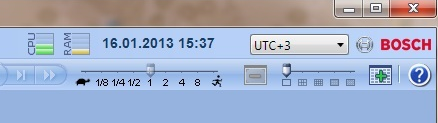 Bosch Video Management System Zarządzanie zapisanymi obrazami pl 75 UTC-x: strefa czasowa każdego dostępnego serwera Management Server Czas zgodny z wybraną strefą czasową jest wyświetlany na pasku