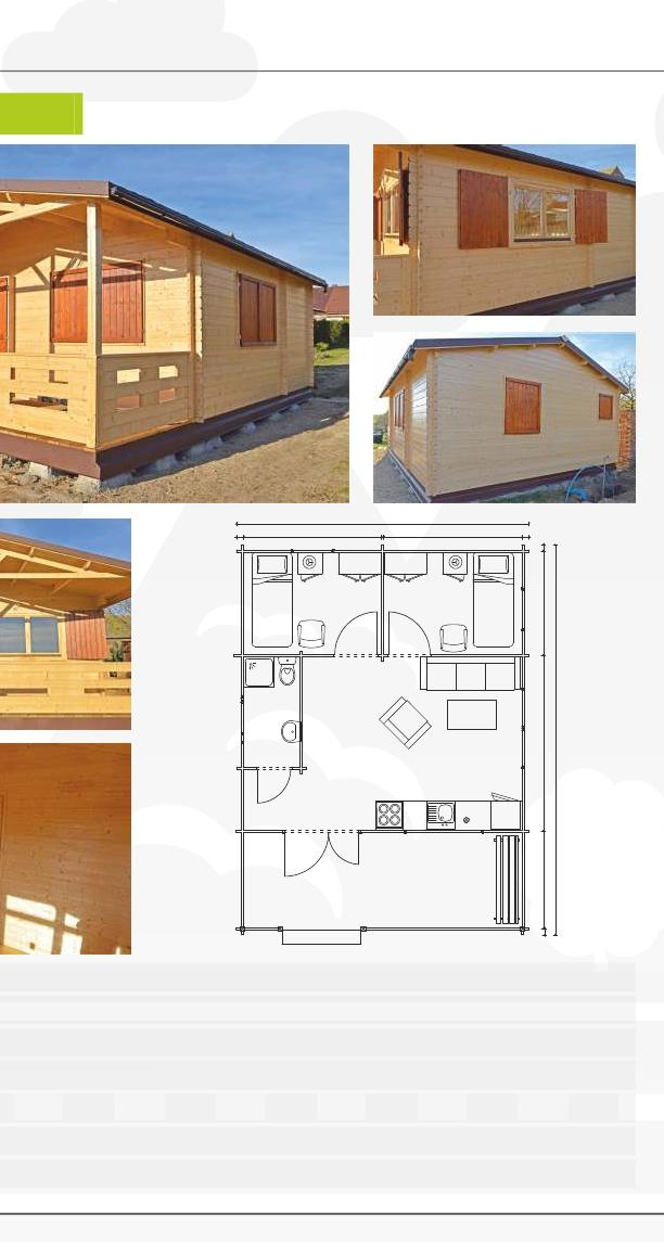 PRZYKŁADOWAARANŻACJAPRZESTRZENIDOMKU 1,3 00 361 800 14,5 1,3 Domki letniskowe Lena I 3 + 11 m 600 14,5 83 4,5 83 14,5 5,94 m 5,96 m 3,8 m 16,89 m