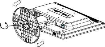 INSTRUKCJA INSTALACJI ZAINSTALUJ USUŃ Ilustracja 1 Instalowanie i usuwanie podstawy INSTALACJA: 1. Ustaw monitor ekranem w dół na płaskiej, równej powierzchni. 2.