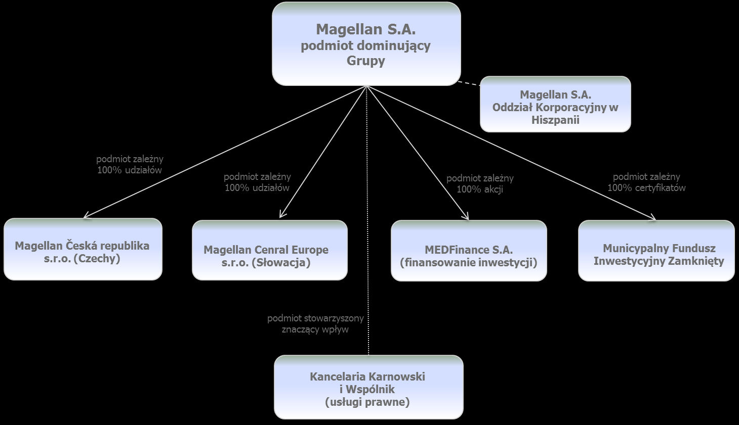 1. Stan prawny i charakterystyka Grupy Kapitałowej Magellan 1.1. Informacje ogólne Grupa Kapitałowa Magellan (Grupa) jest międzynarodową instytucją finansową wyspecjalizowaną w oferowaniu produktów i