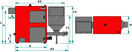 KWM-SR Jamnik Wielkość kotła 19 25 38 50 62 75 100 150 200 250 300 350 A 85 93 100 105 110 115 127 173 190 193 200 211 A1 155 163 167 172 198 203,5 2 262 290 293 296 307 A2 145 153 157 162 198 203 2