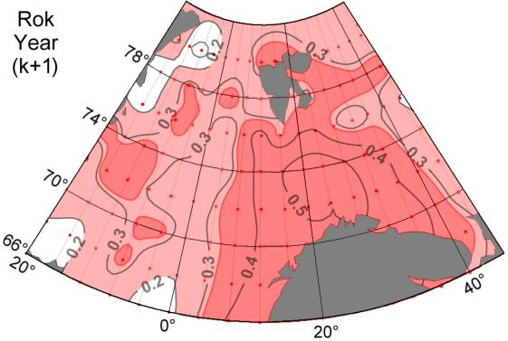 dlatego też do dalszych analiz w pracy wykorzystano serię danych z tej ostatniej stacji, przyjmując iż charakteryzuje ona zmiany temperatury zachodzące na całym zachodnim Spitsbergenie w najdłuższym
