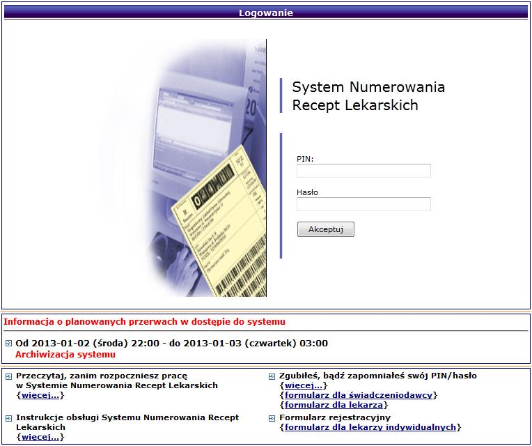 4. Logowanie do systemu Dostęp do pracy w systemie uzyskuje się korzystając z przeglądarki internetowej. W pole adres należy wprowadzić adres serwera, na którym umieszczona została aplikacja, np.